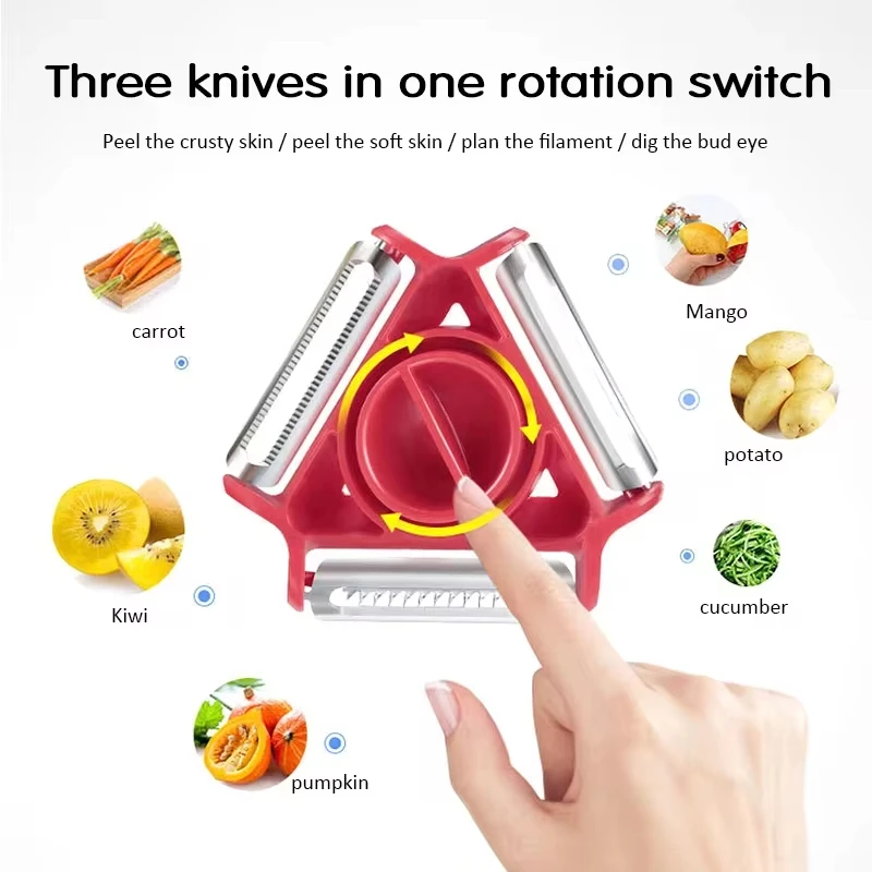 Kitchen Gadgets Set - Zestaw Trójfunkcyjnych Obieraków do Warzyw 1